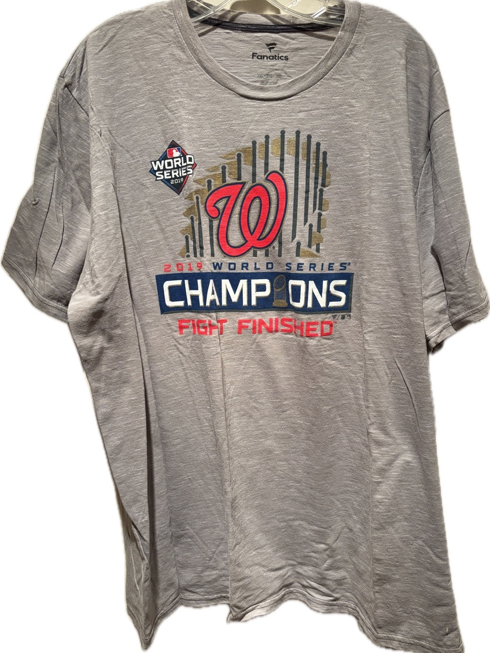 NWOT Men's Gray Crew Neck T-Shirt - Washington Nationals WC champions 2019